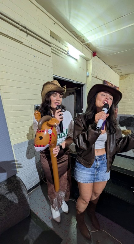 Guests having fun with our hosted Karaoke night at the Richmond Club, Hereford